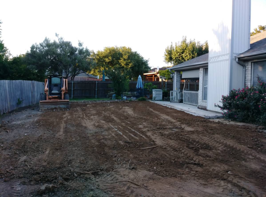backyard after demo work